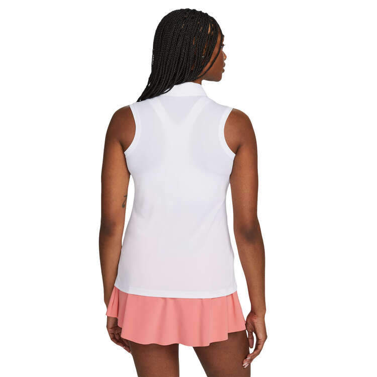 Nike Womens Dri-FIT Victory Sleeveless Golf Polo White XL, White, rebel_hi-res