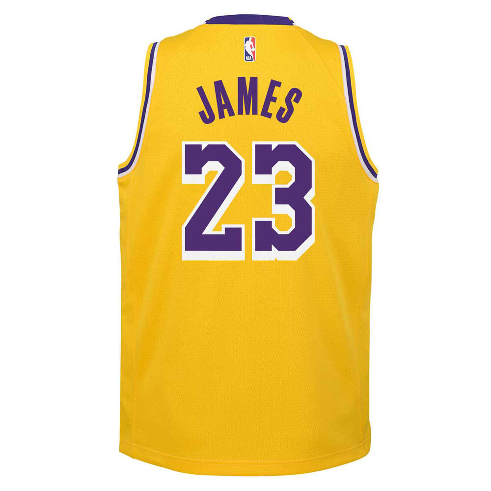 Nike Los Angeles Lakers LeBron James Icon 2019 Kids Swingman Jersey ...