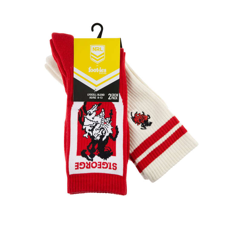 St. George Illawarra Dragons Sneaker Socks 2 Pack, , rebel_hi-res