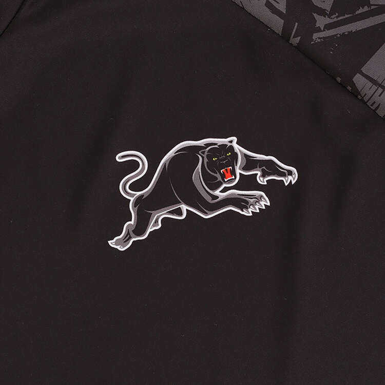 Penrith Panthers Mens Long Sleeve 1/4 Zip Training Top, Black, rebel_hi-res