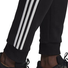 adidas Mens 3 Stripes Tapered Track Pants, Black, rebel_hi-res