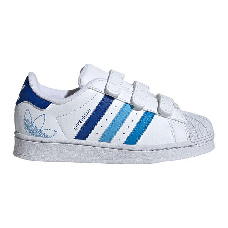 adidas Originals Superstar PS Kids Casual Shoes White/Blue US 11, White/Blue, rebel_hi-res