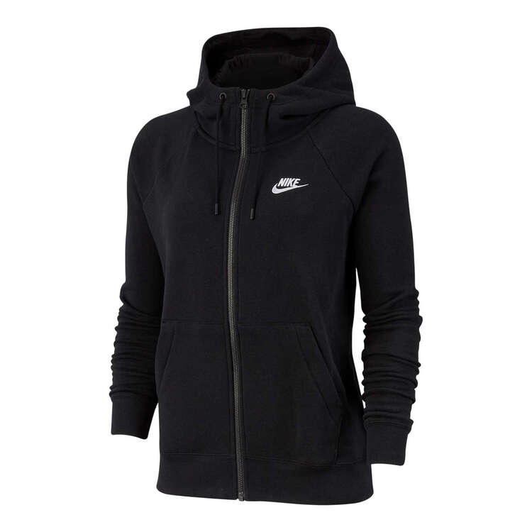 Nike Womens Sportswear Essentials Full Zip Hoodie Black XS, Black, rebel_hi-res