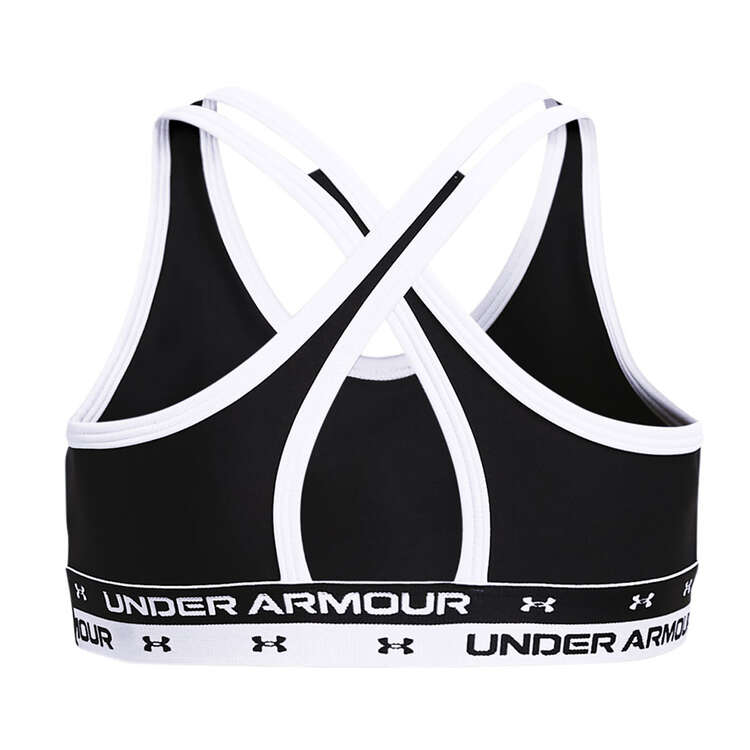 Under Armour Girls HeatGear Crossback Sports Bra Black XL, Black, rebel_hi-res
