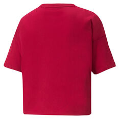Puma Womens Essentials Cropped Logo Tee Red XS, Red, rebel_hi-res