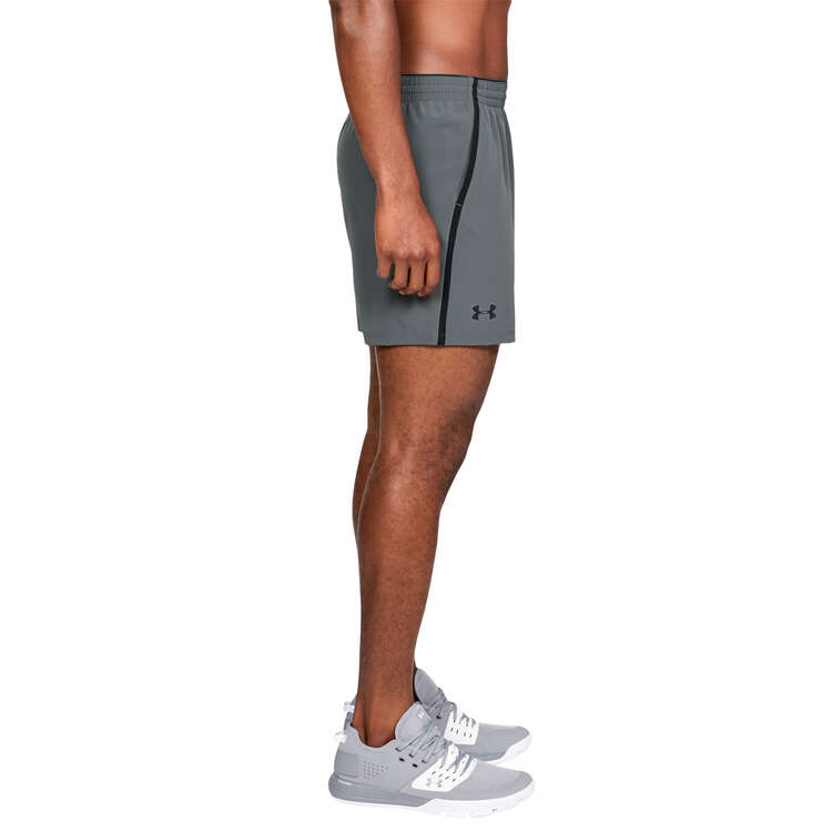 Under Armour Mens Qualifier 5-inch Woven Training Shorts, Grey, rebel_hi-res