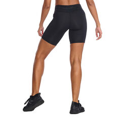 2XU Womens Aero Mid-Rise Compression Shorts Black S, Black, rebel_hi-res
