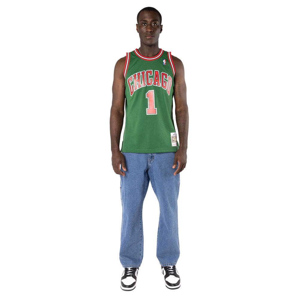 Mitchell & Ness Chicago Bulls #1 Derrick Rose green Swingman Jersey