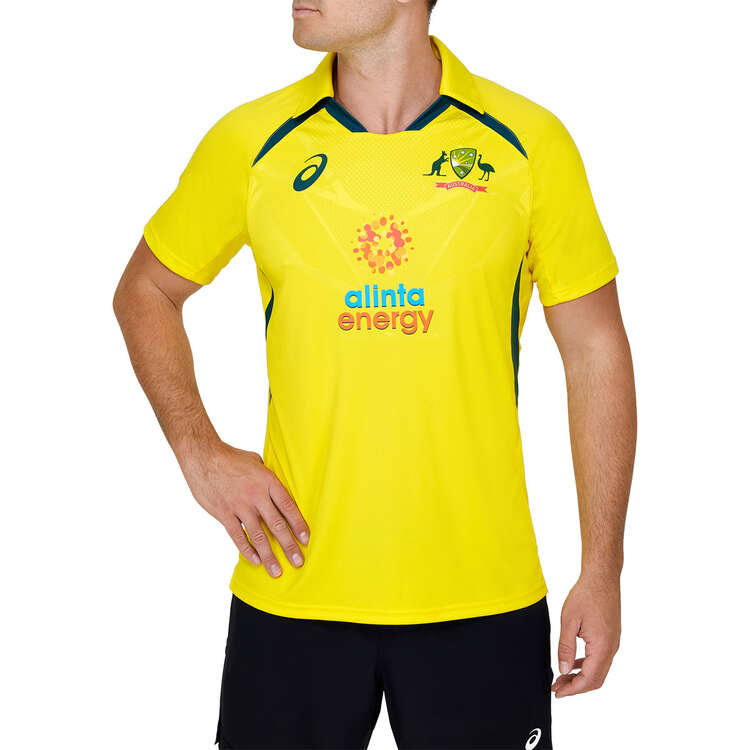 Cricket Australia 2022/23 Mens ODI Replica Shirt, Yellow, rebel_hi-res