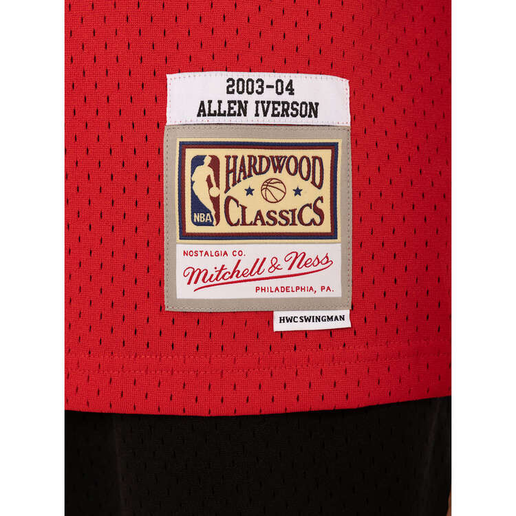 Mitchell & Ness Philadelphia 76ers Allen Iverson 2003/04 Basketball Jersey, Red, rebel_hi-res