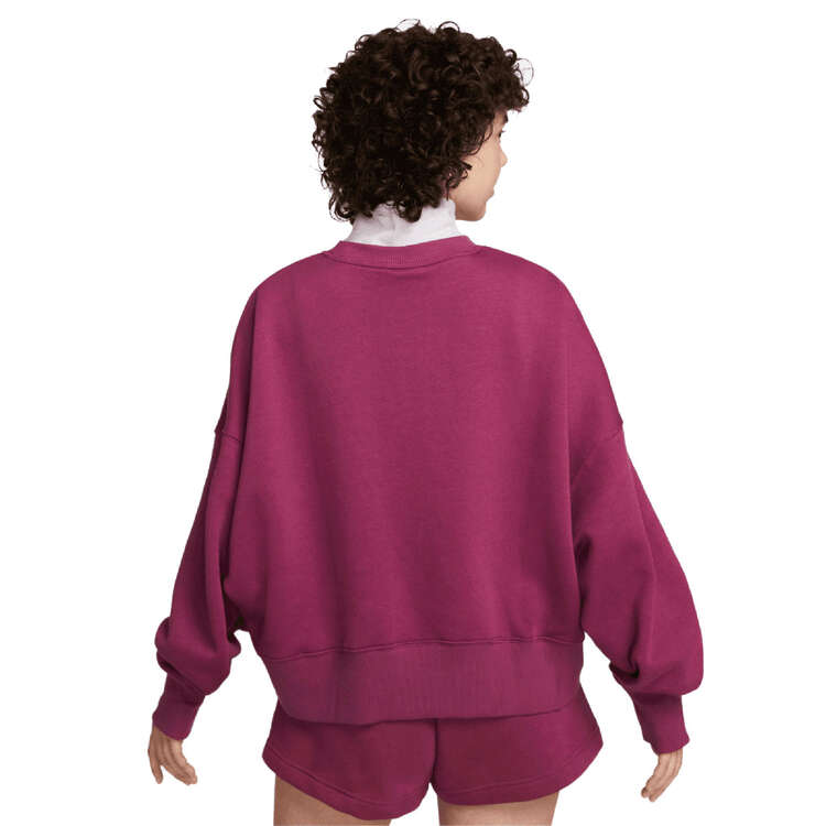 Nike Womens Sportswear Phoenix Fleece Oversized Crewneck Sweatshirt, Purple, rebel_hi-res