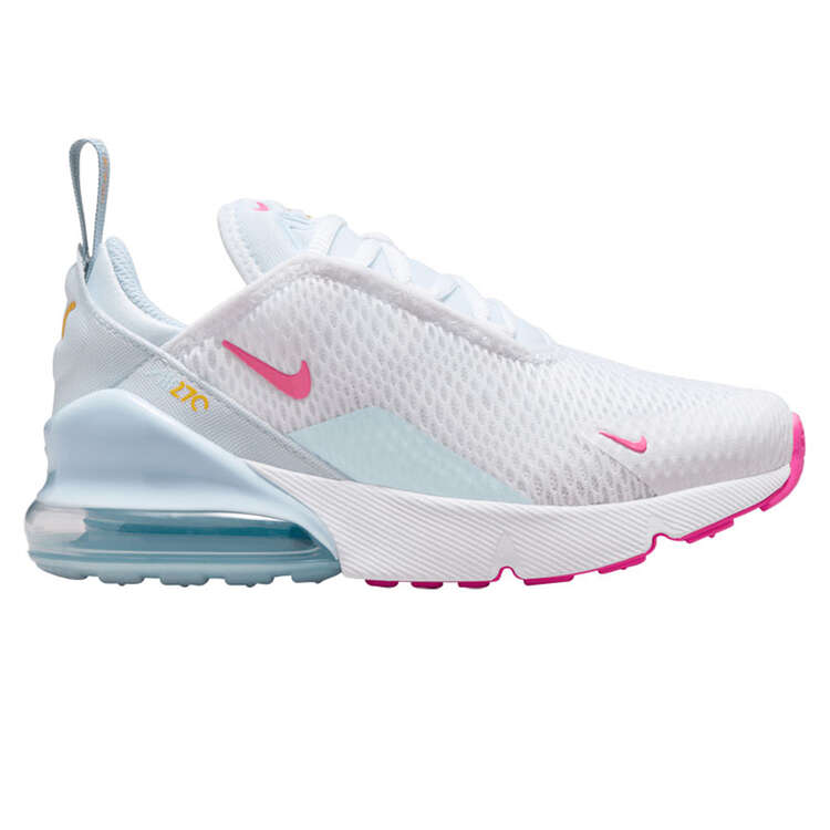Nike Air Max 270 PS Kids Casual Shoes White/Pink US 11, White/Pink, rebel_hi-res