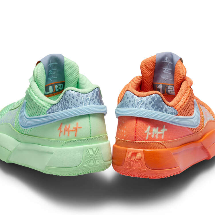 Nike Ja 1 Mismatched GS Kids Basketball Shoes, Orange/Green, rebel_hi-res