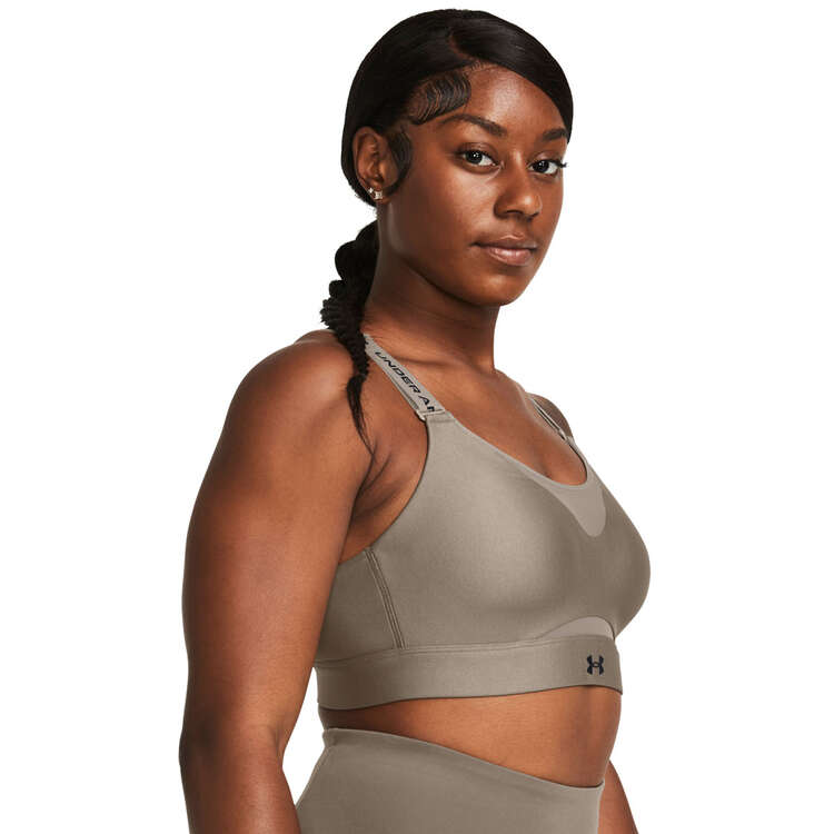 Under Armour Womens Infinity High Sports Bra Taupe XS A-C, Taupe, rebel_hi-res