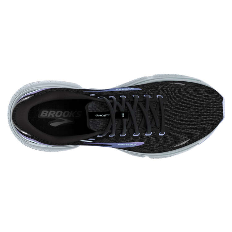 Brooks Ghost 15 Womens Running Shoes, Black/Purple, rebel_hi-res