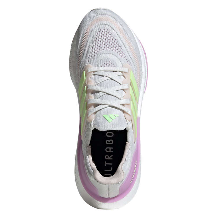 adidas Ultraboost Light Womens Running Shoes, White/Purple, rebel_hi-res