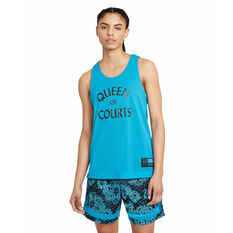 Nike Womens Swoosh Fly Reversible Basketball Jersey Blue XS, Blue, rebel_hi-res