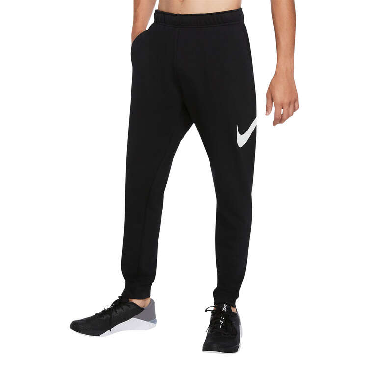 Nike Mens Dry Graphic Tapered Fitness Pants Black/White S, Black/White, rebel_hi-res