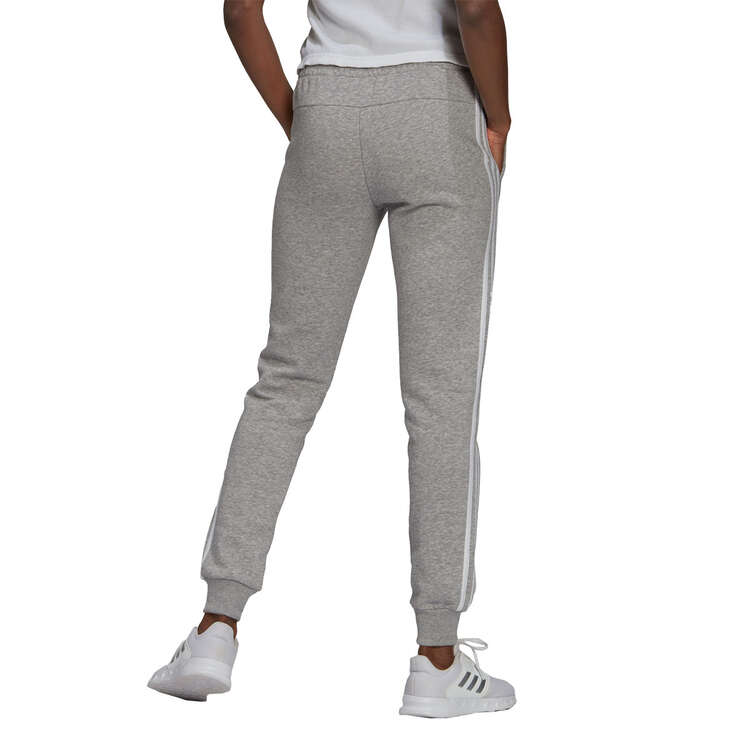 adidas Womens Essentials 3-Stripes Slim Fleece Track Pants, Grey, rebel_hi-res
