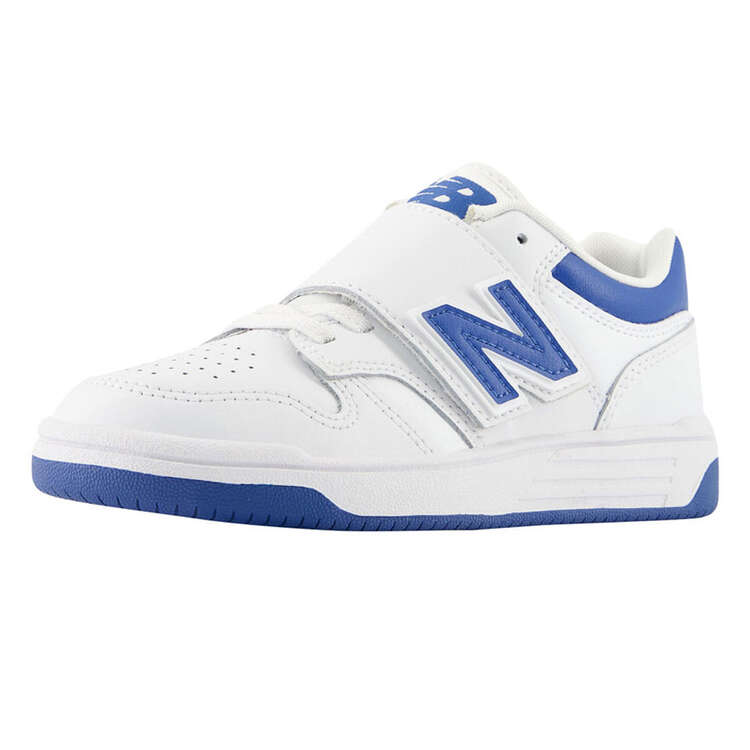 New Balance BB480 PS Kids Casual Shoes, White/Blue, rebel_hi-res