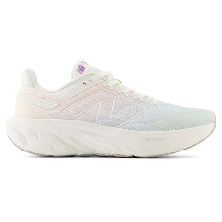New Balance 1080 V13 Womens Running Shoes, White/Pink, rebel_hi-res