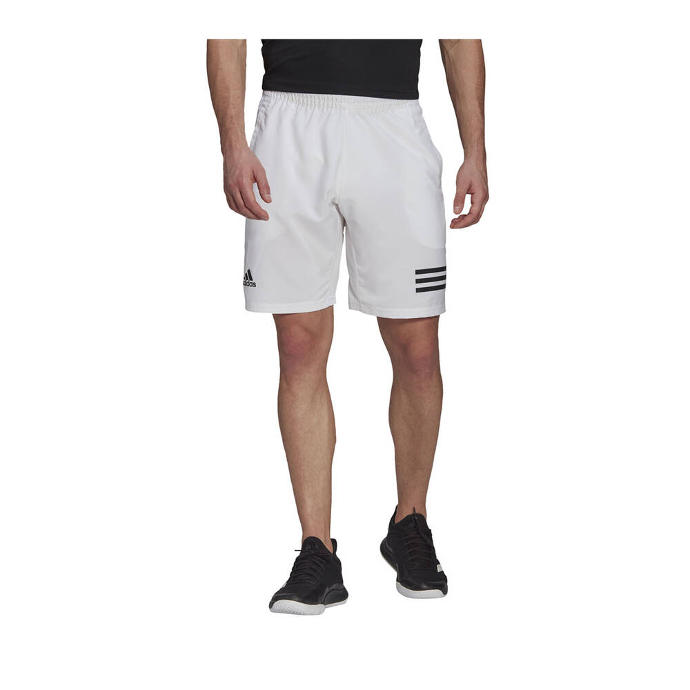 adidas Mens Club Tennis 3-Stripes Shorts White S | Rebel Sport