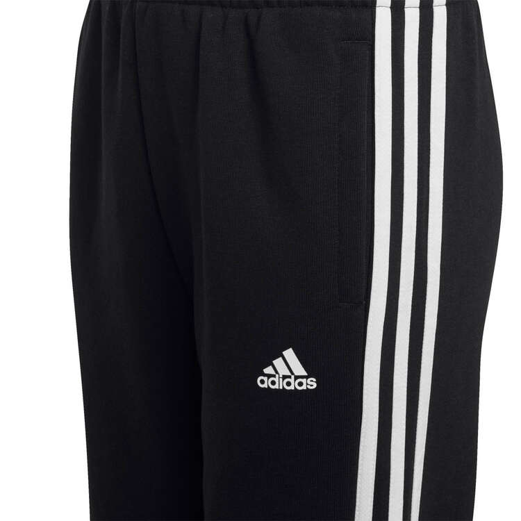 adidas Kids Essentials 3 Stripes Fleece Jogger Pants, Black/White, rebel_hi-res