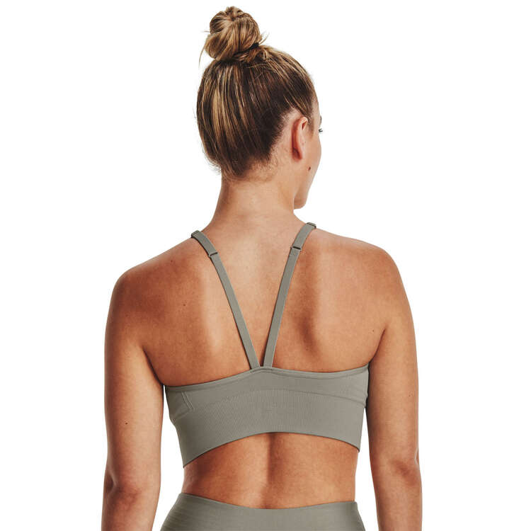 Under Armour Womens Train Seamless Low Support Long Sports Bra, Green, rebel_hi-res