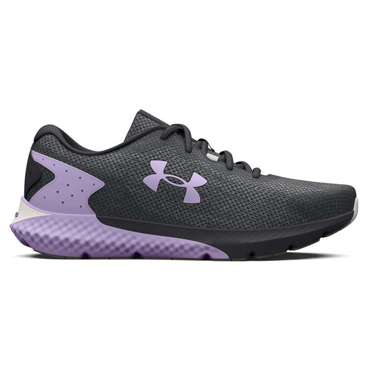 Under Armour Charged Rogue 3 Knit Womens Running Shoes Grey/Purple US 6.5, Grey/Purple, rebel_hi-res