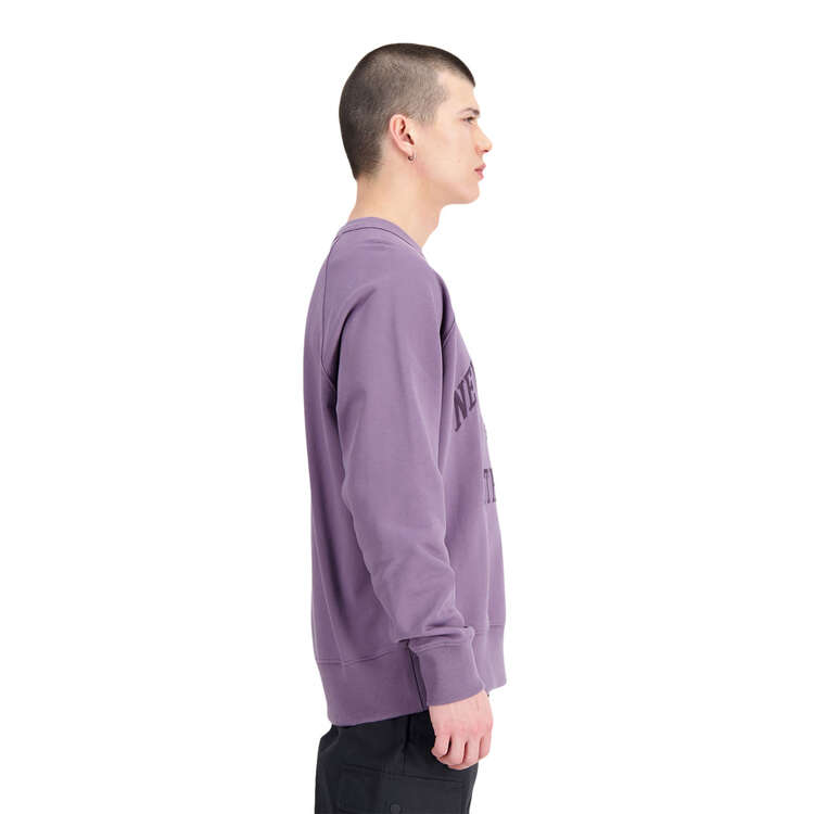 New Balance Mens Athletics Varsity Fleece Sweatshirt, Purple, rebel_hi-res