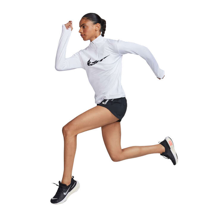Nike Womens Swoosh Dri-FIT 1/2-Zip Mid Layer, White/Black, rebel_hi-res