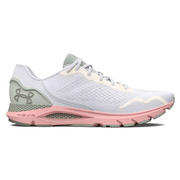Under Armour HOVR Sonic 6 Womens Running Shoes, White/Olive, rebel_hi-res