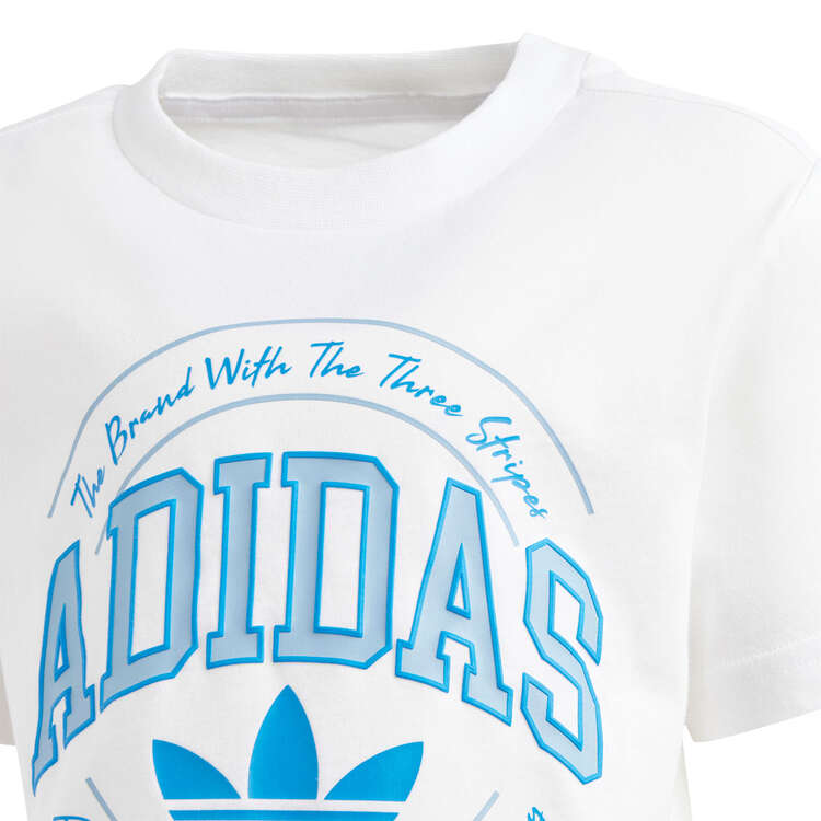 adidas Kids VRCT Shorts and Tee Set, White, rebel_hi-res