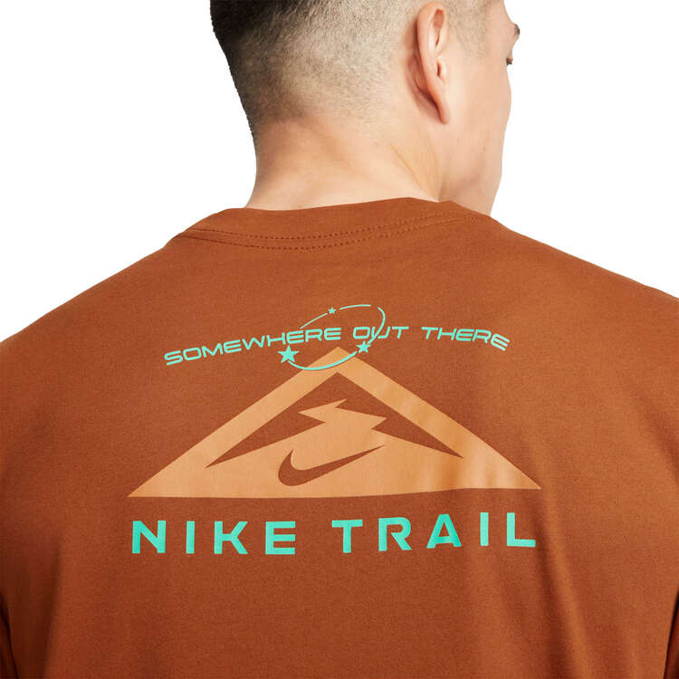 Nike Mens Dri-FIT Trail Running Tee Orange S, Orange, rebel_hi-res