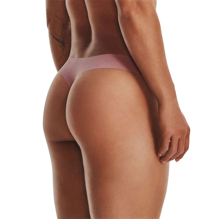 Under Armour Womens Pure Stretch Thong Briefs 3 Pack, Pink, rebel_hi-res