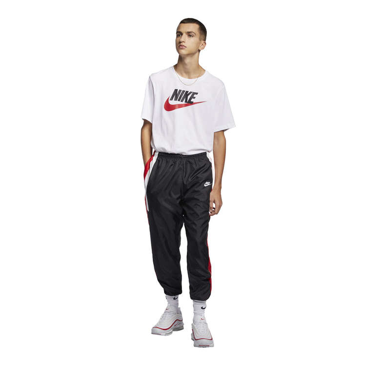 Nike Mens Sportswear Icon Futura Tee, White/Black/Red, rebel_hi-res