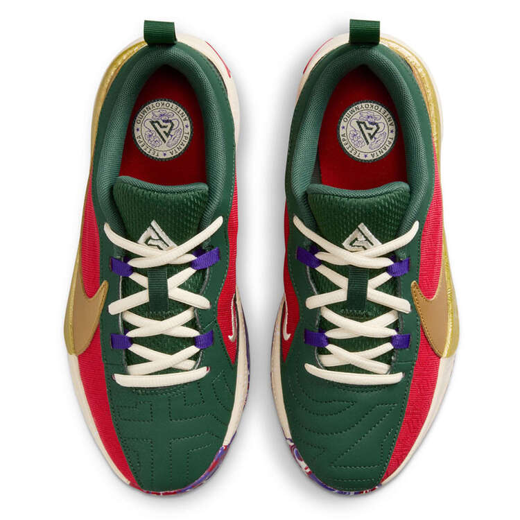 Nike Freak 5 GS Kids Basketball Shoes, Red/Gold, rebel_hi-res