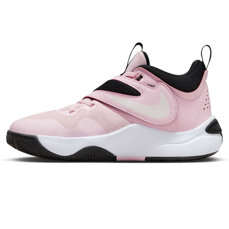 Nike Team Hustle D 11 GS Kids Basketball Shoes, Pink/White, rebel_hi-res