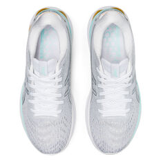 Asics GEL Nimbus 24 Womens Running Shoes, White/Silver, rebel_hi-res