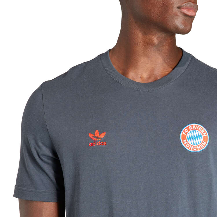 adidas Originals Mens Bayern Munich Essentials Trefoil Tee, Grey, rebel_hi-res