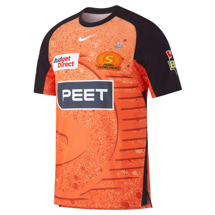Nike Mens Perth Scorchers 2023/24 Replica BBL Home Shirt Orange S, Orange, rebel_hi-res