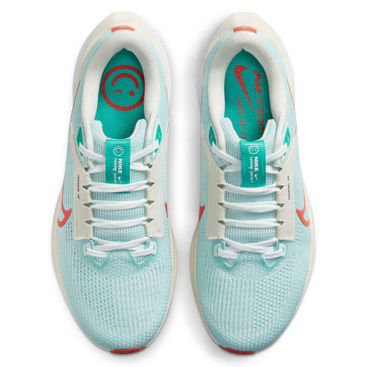 Nike Air Zoom Pegasus 40 Womens Running Shoes, Green/Red, rebel_hi-res