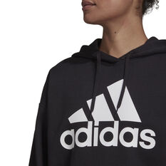adidas Womens Essentials Boyfriend Logo Hoodie, Black, rebel_hi-res