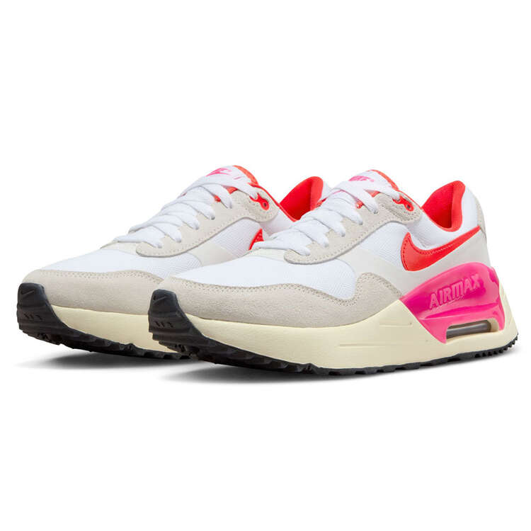 Nike Air Max SYSTM Womens Casual Shoes, White/Pink, rebel_hi-res