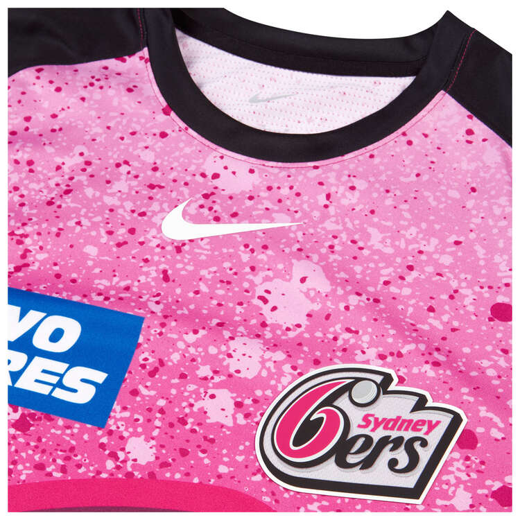 Nike Mens Sydney Sixers 2023/24 Replica BBL Home Shirt Pink S, Pink, rebel_hi-res