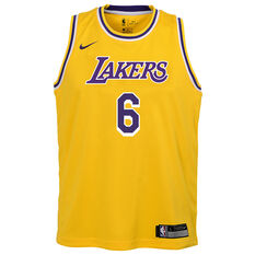 Nike Los Angeles Lakers LeBron James Kids Icon Swingman Jersey Yellow S, Yellow, rebel_hi-res
