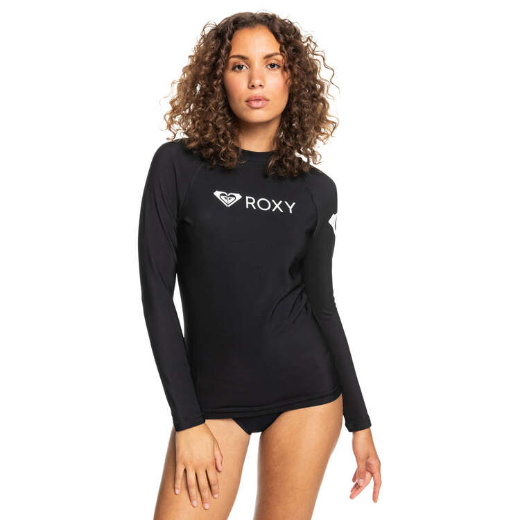 Roxy Womens Heater Long Sleeve Thermal Rash Guard Black XS, Black, rebel_hi-res