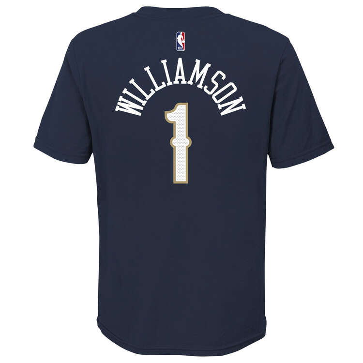 Nike New Orleans Pelicans Zion Williamson 2020/21 Kids Statement Tee Navy S, Navy, rebel_hi-res
