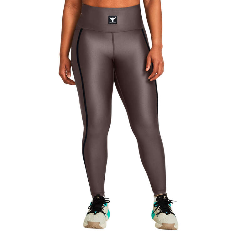 Under Armour Womens Project Rock All Train HeatGear Ankle Tights Grey XS, Grey, rebel_hi-res