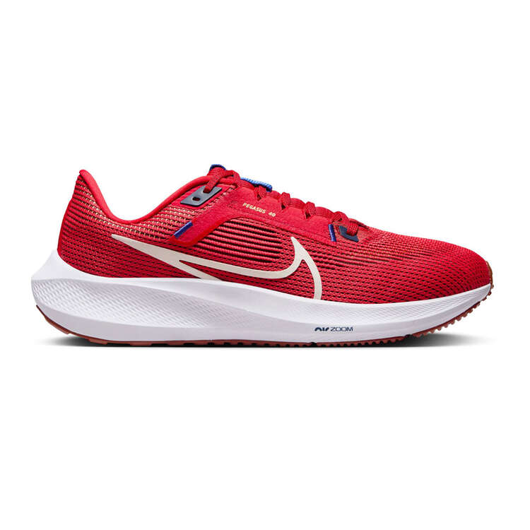 Nike Air Zoom Pegasus 40 Mens Running Shoes, Red/White, rebel_hi-res